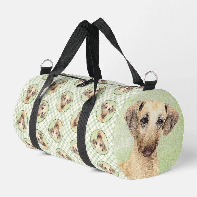 Sloughi Painting Golden Sand Cute Original Dog Art Duffle Bag (Left Corner)