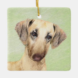 Sloughis Painting - Cute Original Dog Art Ceramic Ornament