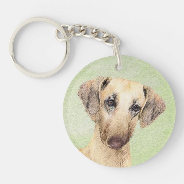 Sloughis Painting - Cute Original Dog Art Key Ring (Front)