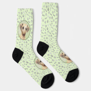 Sloughis Painting - Cute Original Dog Art Socks