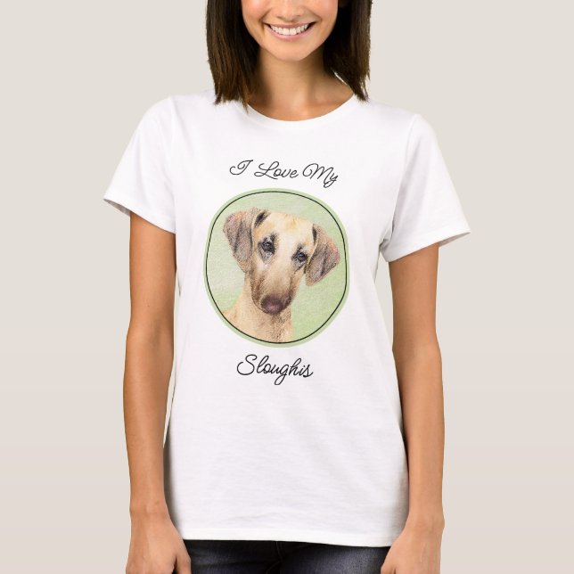 Sloughis Painting - Cute Original Dog Art T-Shirt (Front)