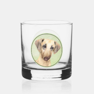 Sloughis Painting - Cute Original Dog Art Whiskey Glass