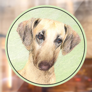 Sloughis Painting - Cute Original Dog Art Window Cling