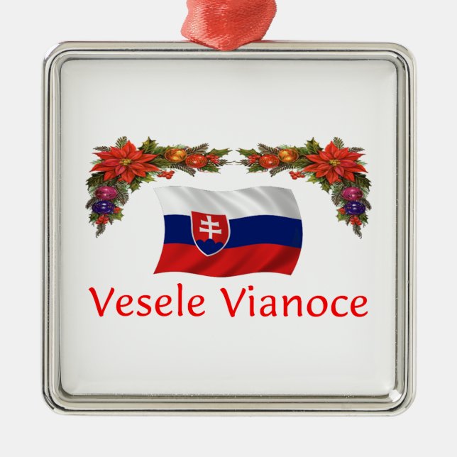 Slovak Christmas Metal Tree Decoration (Front)