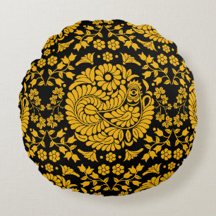 Slovak Country Folk Art Round Cushion