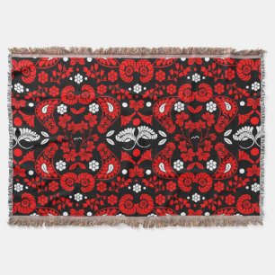 Slovak Country Folk Art Throw Blanket