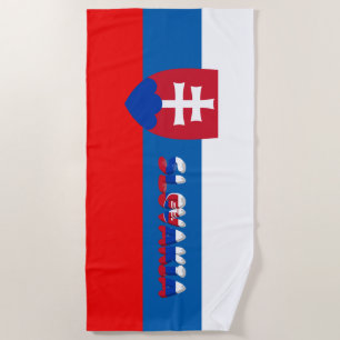Slovak flag beach towel