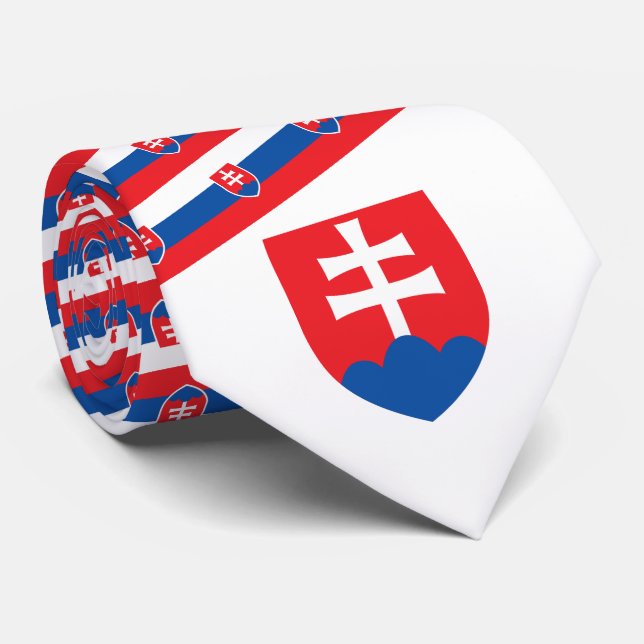 Slovak Flag & Coat of Arms, Flag of Slovakia Tie (Rolled)
