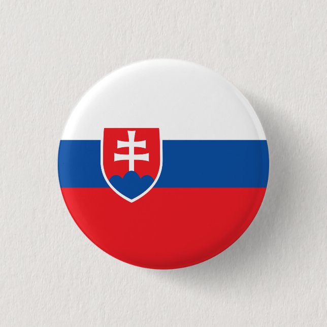 Slovak Flag, Flag of Slovakia 3 Cm Round Badge (Front)