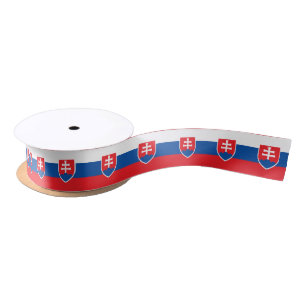 Slovak Flag & Slovakia travel, holiday/sports Satin Ribbon