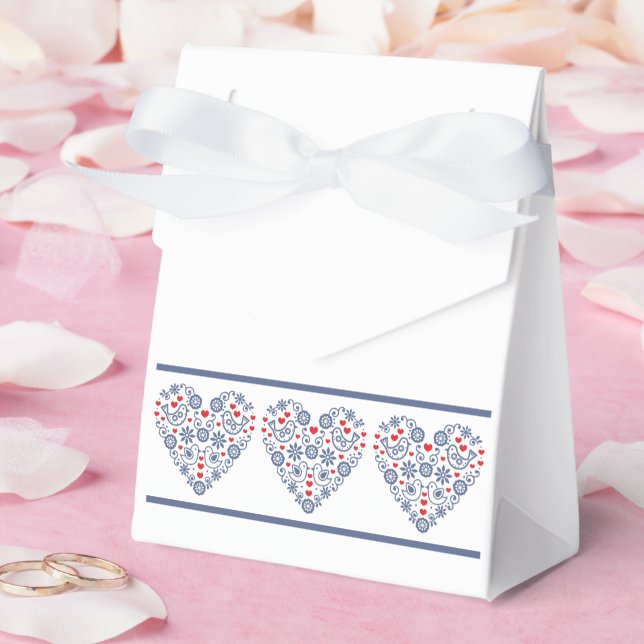 Slovak Folk Heart Pattern Favour Box (Wedding)