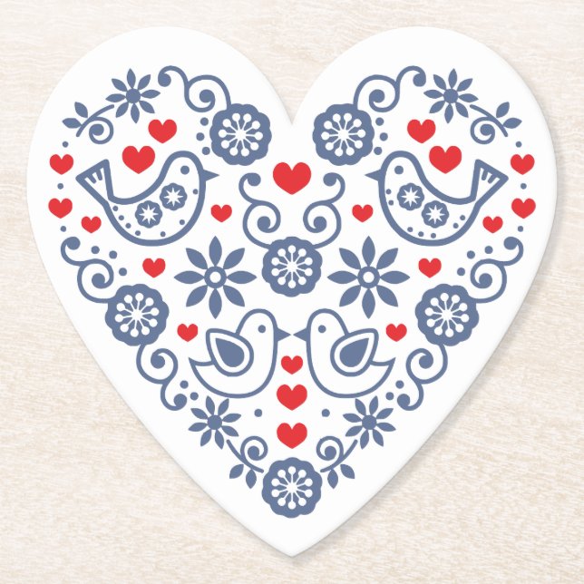 Slovak Folk Pattern Paper Coaster (Front)
