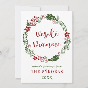 Slovak Merry Christmas, Custom Holiday Card