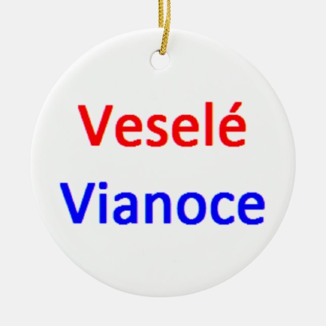 slovak vesele vianoce ceramic tree decoration (Front)