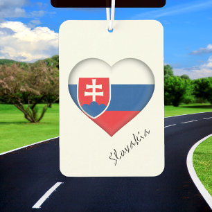 Slovakia air freshener, heart, Slovakia flag Car Air Freshener