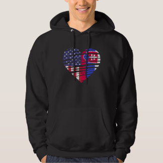 Slovakia American Grown Heart USA Patriot Heritage Hoodie