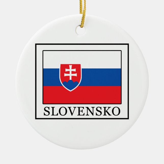 Slovakia Ceramic Tree Decoration (Front)