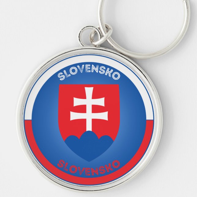 Slovakia Coat of Arms Circle Shape  Key Ring (Front)