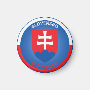 Slovakia Coat of Arms Circle Shape  Magnet
