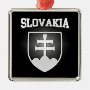 Slovakia Coat of Arms Metal Tree Decoration