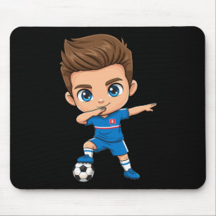 Slovakia Dab Kid Goal Cartoon Slovakian Flag For B Mouse Mat