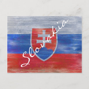 Slovakia distressed flag postcard