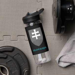 Slovakia Fitness & Slovakia coat of arms / flag Water Bottle