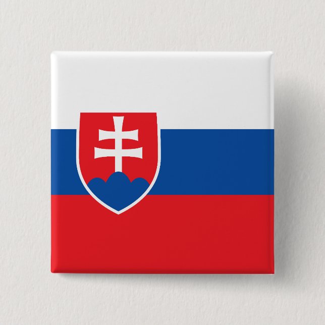 Slovakia Flag 15 Cm Square Badge (Front)