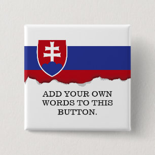 Slovakia Flag 15 Cm Square Badge