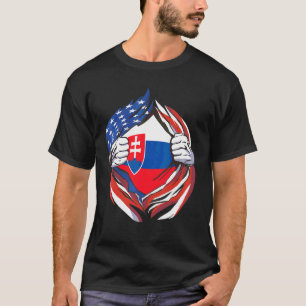 Slovakia Flag American Proud Of My Slovak Heritage T-Shirt
