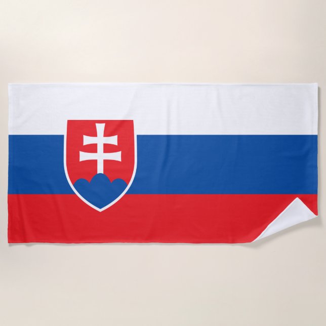 Slovakia Flag Beach Towel (Front)