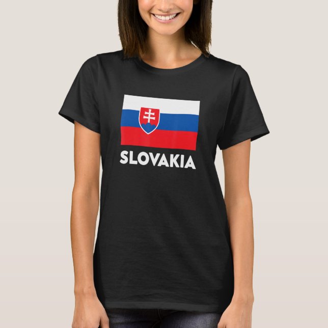 Slovakia Flag Blue White Red T-Shirt (Front)