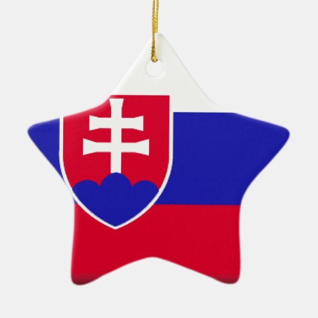 Slovakia Flag Ceramic Tree Decoration (Front)