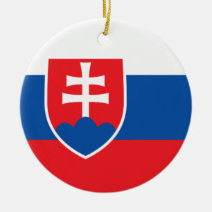 Slovakia Flag Ceramic Tree Decoration
