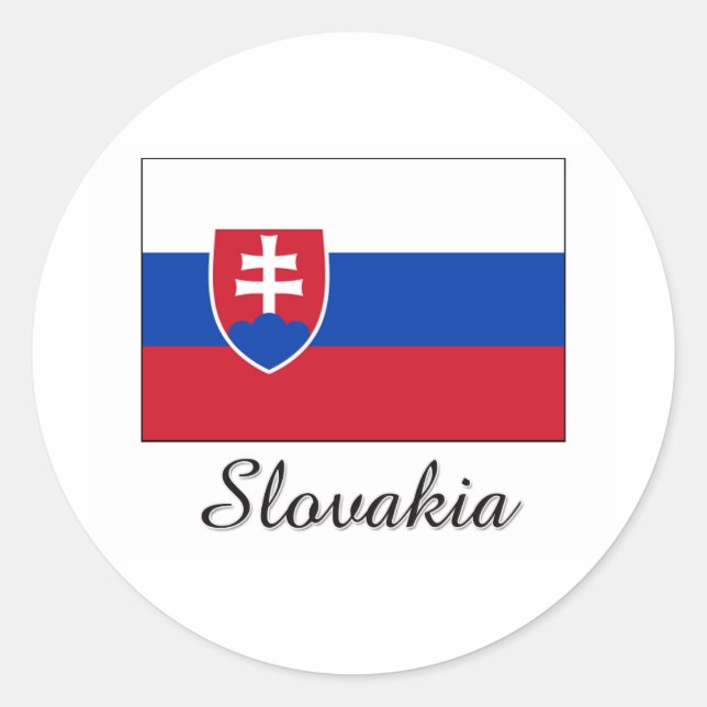 Slovakia Flag Design Classic Round Sticker (Front)