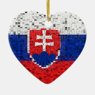 Slovakia Flag glitter ornament