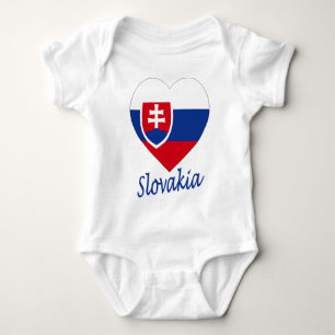 Slovakia Flag Heart Baby Bodysuit