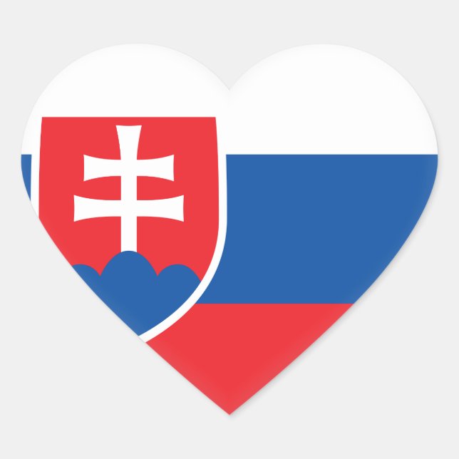 Slovakia Flag Heart Sticker (Front)