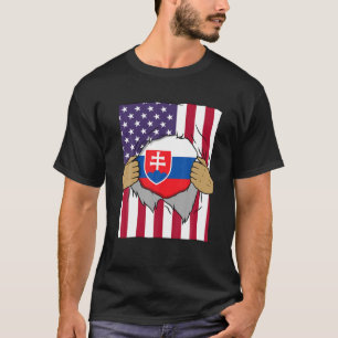 Slovakia Flag Inside Me Home Pride Slovak American T-Shirt