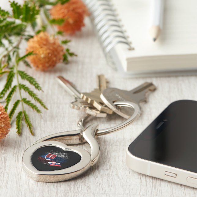 Slovakia flag key ring (Side)