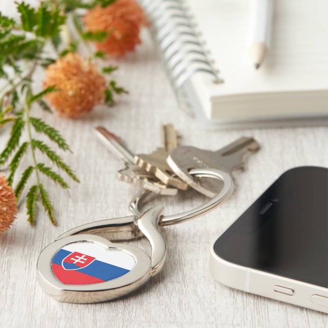 Slovakia flag key ring (Side)
