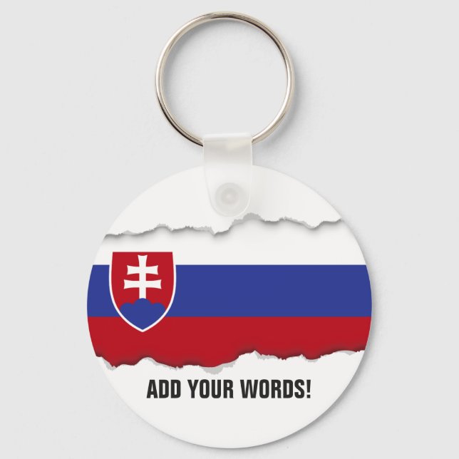 Slovakia Flag Key Ring (Front)