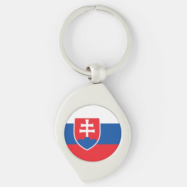 Slovakia Flag Key Ring (Front)