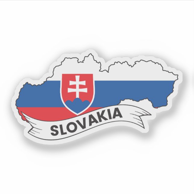 Slovakia Flag Map (Front)