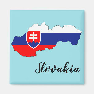 Slovakia Flag Map Magnet