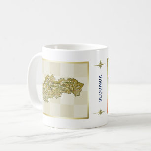 Slovakia Flag + Map Mug