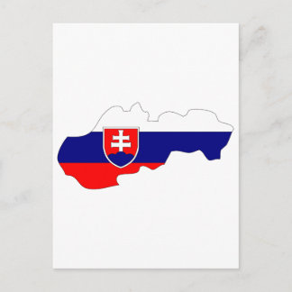 Slovakia flag map postcard