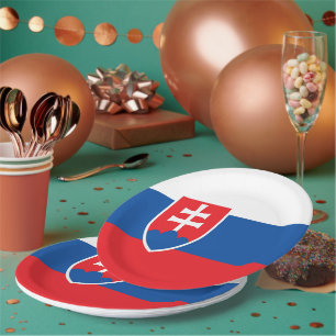 Slovakia flag paper plate