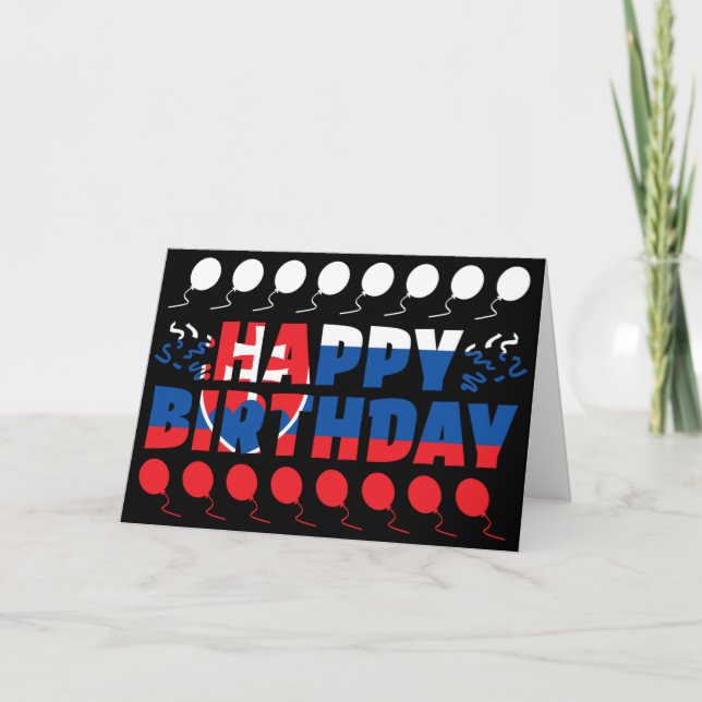 Slovakia Flag Patriotic Birthday Card (Front)