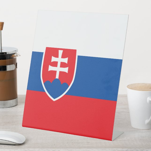 Slovakia flag pedestal sign (In SItu)